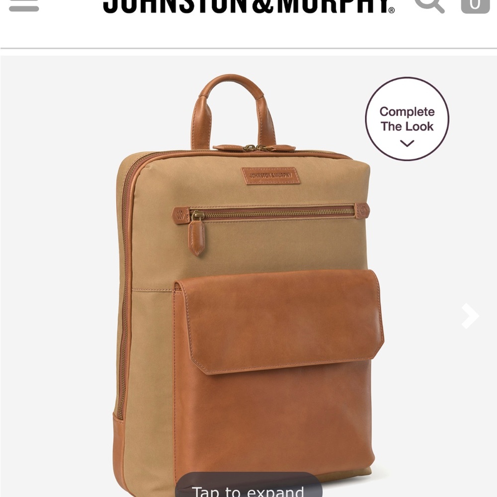 Johnston & Murphy Brown and Tan Men's Backpack